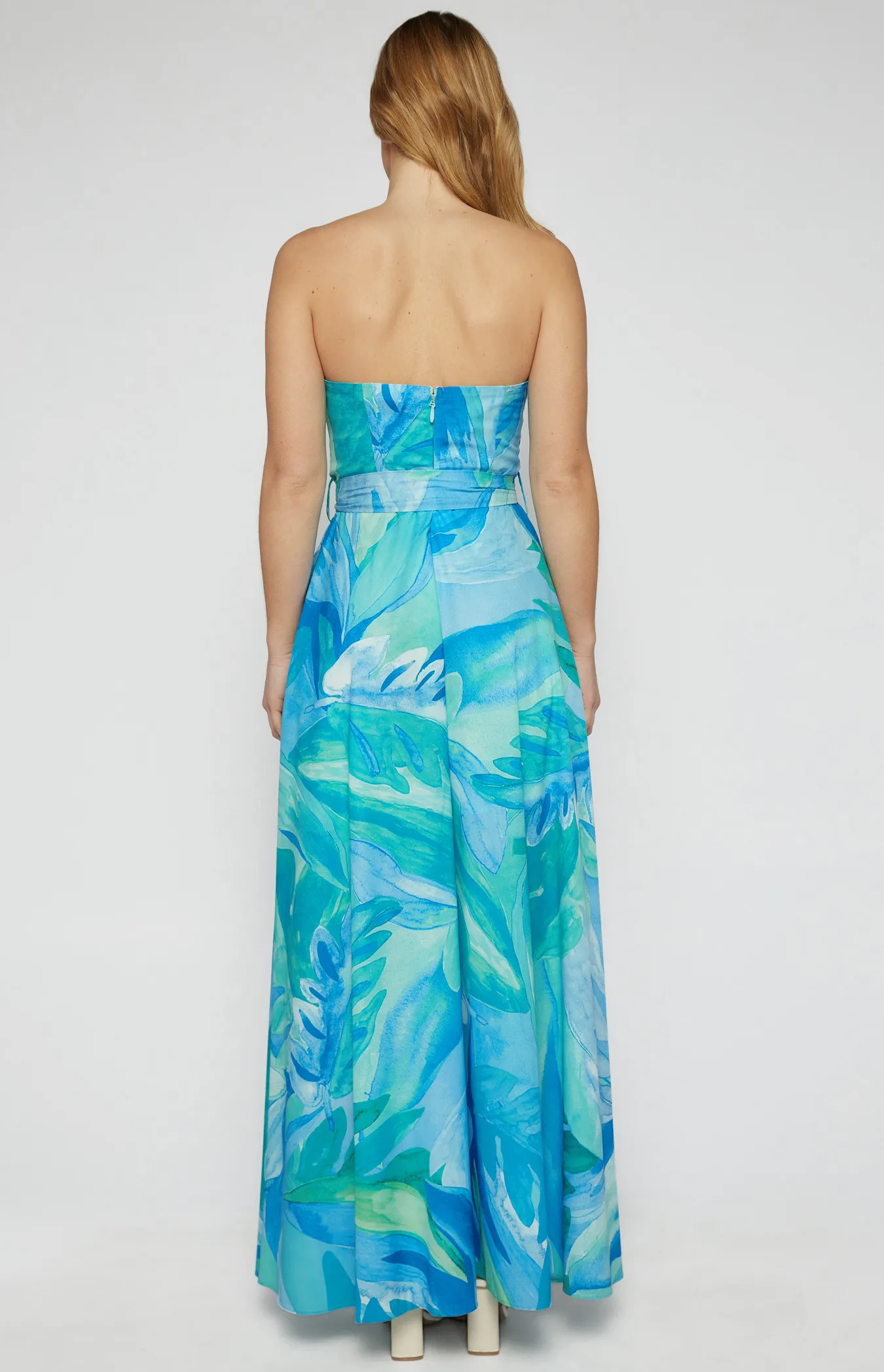 Abstract Print Strapless Maxi Dress (SDR342-15A)