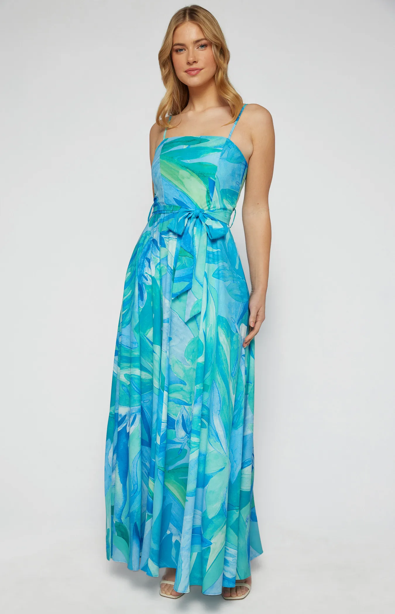 Abstract Print Strapless Maxi Dress (SDR342-15A)