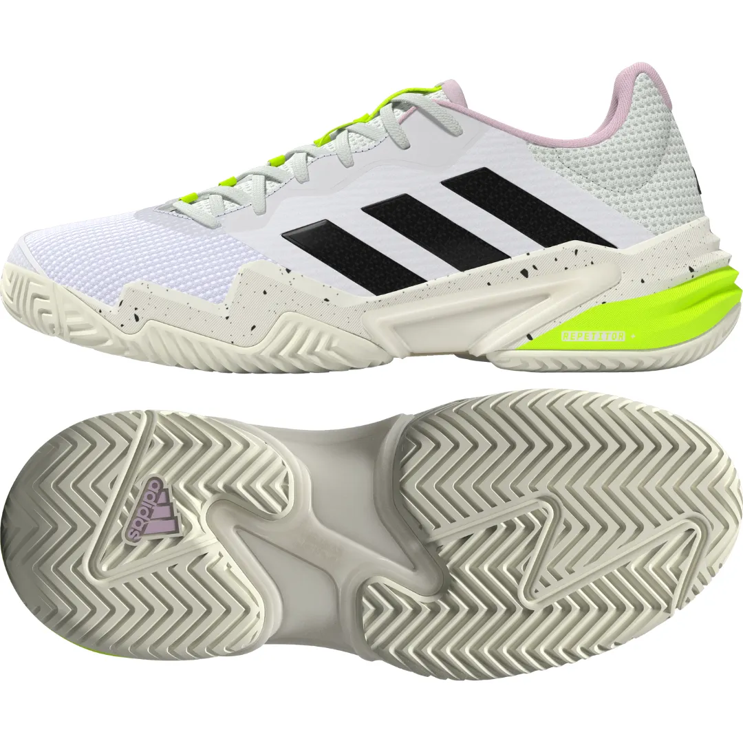 Adidas Barricade 13 Women Tennis Shoes - White/Black/Jade