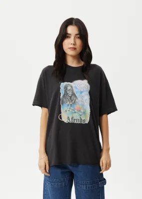 AFENDS Womens Nirvana - Oversized Tee - Stone Black