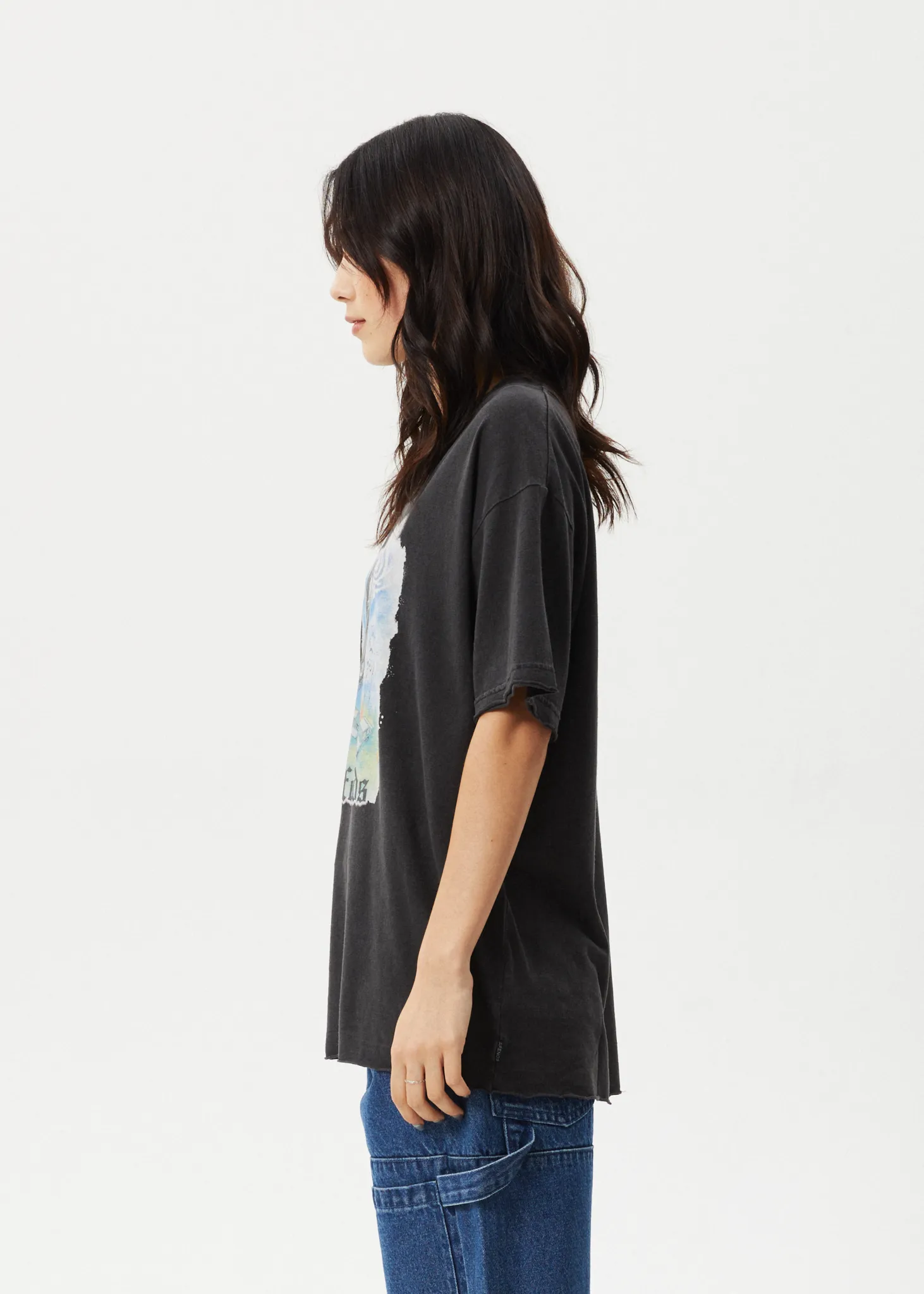 AFENDS Womens Nirvana - Oversized Tee - Stone Black