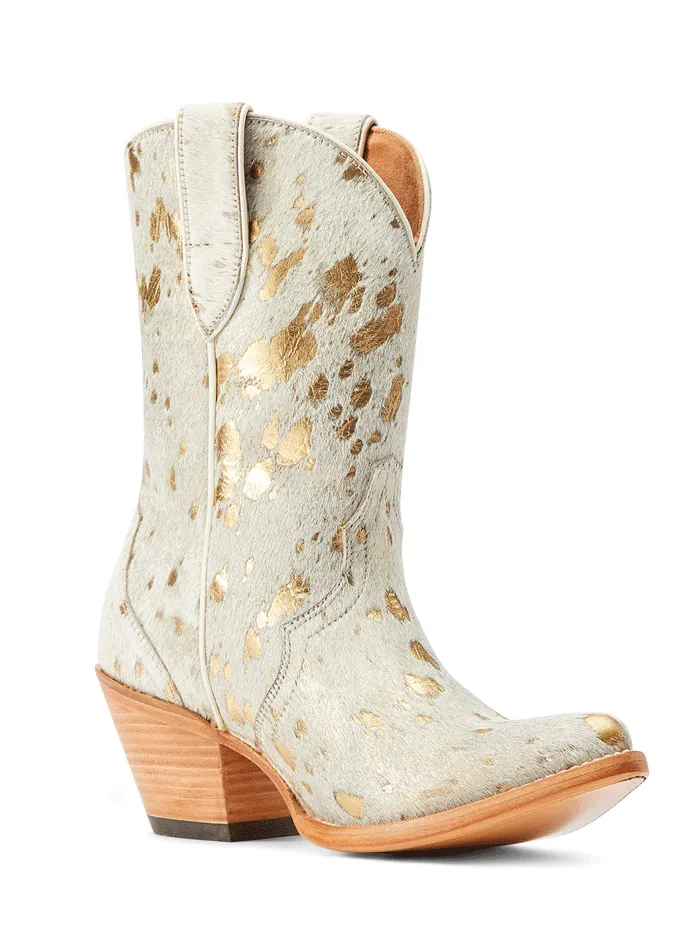 Ariat 10044392 Womens Bandida Western Boot White Metallic Hair On