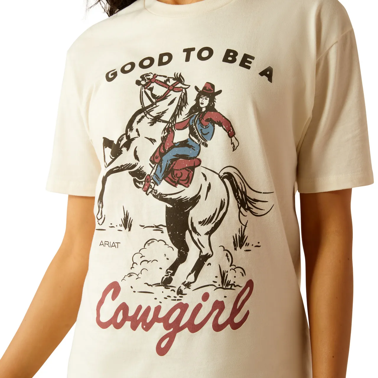 Ariat Women's Good to be a Cowgirl Short Sleeve Graphic T-Shirt - Off White