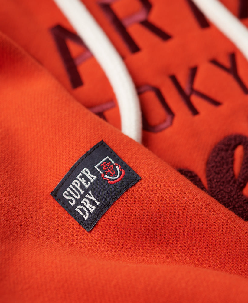 Athletic Script Graphic Hoodie | Denim Co Rust Orange