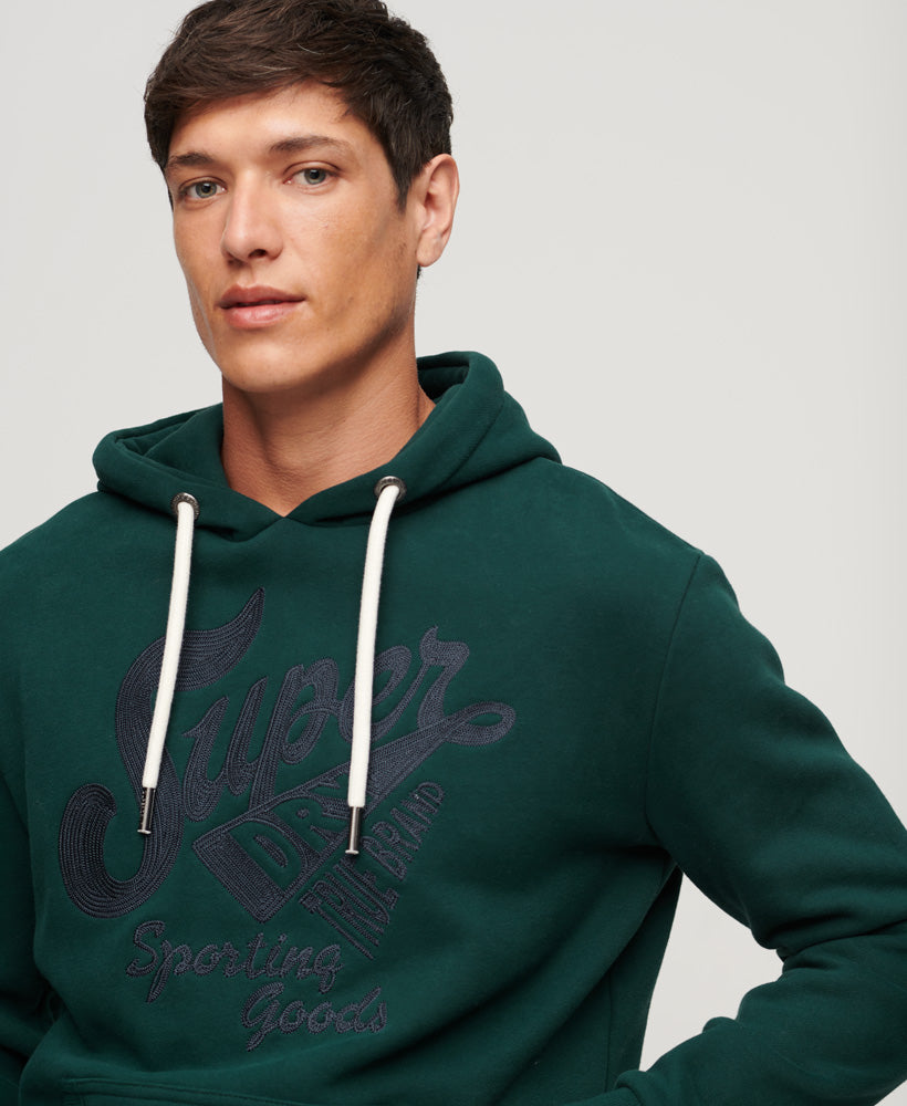 Athletic Script Graphic Hoodie | Pine Green