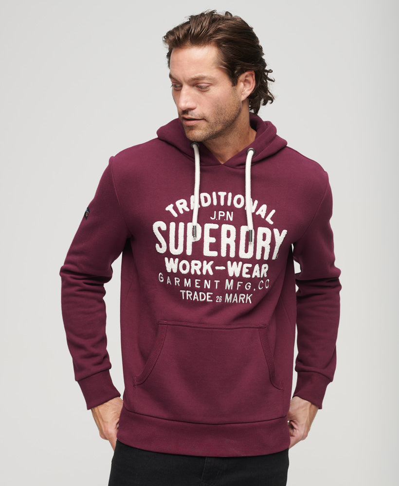 Athletic Script Graphic Hoodie | Rich Berry Purple