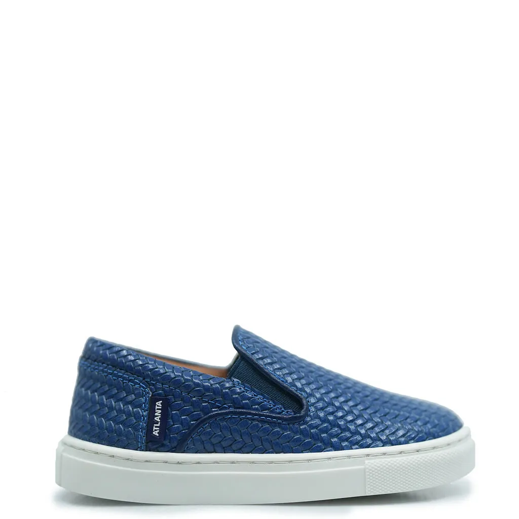 Atlanta Mocassin Ocean Blue Crossed Slip On Sneaker