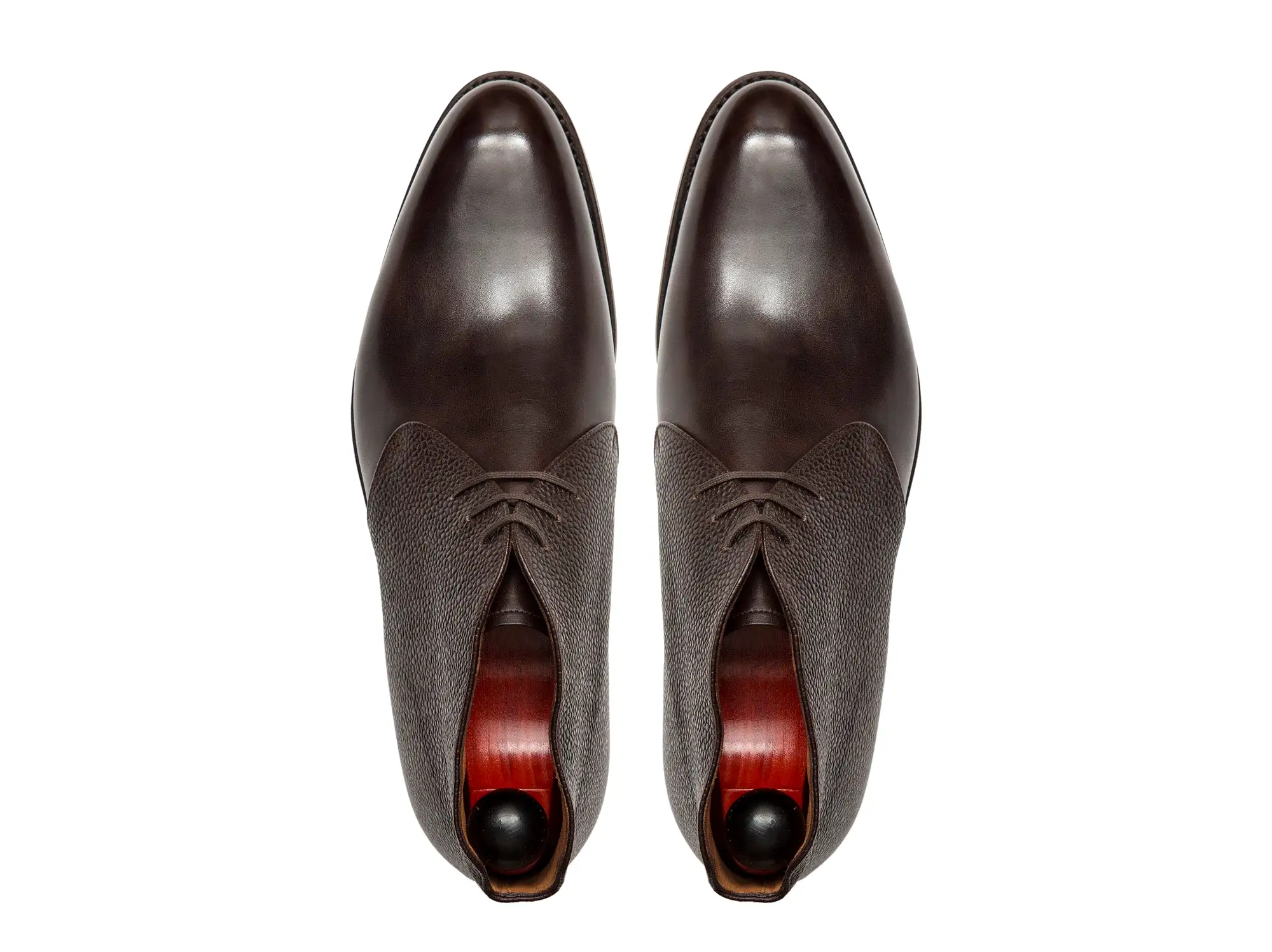 Ballard - MTO - Dark Brown Museum Calf / Dark Brown Scotch Grain - NGT Last - Country Rubber Sole