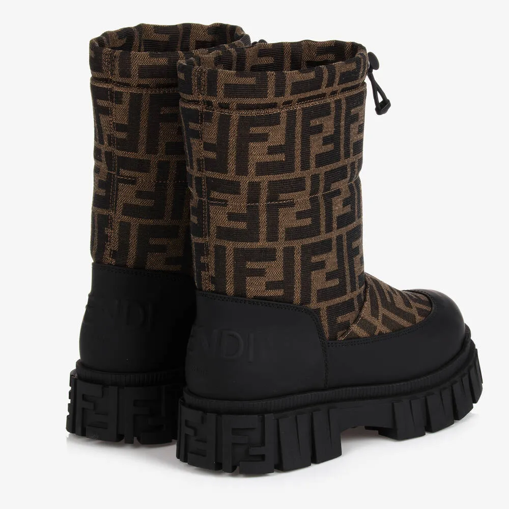 Black & Brown FF Snow Boots