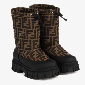 Black & Brown FF Snow Boots