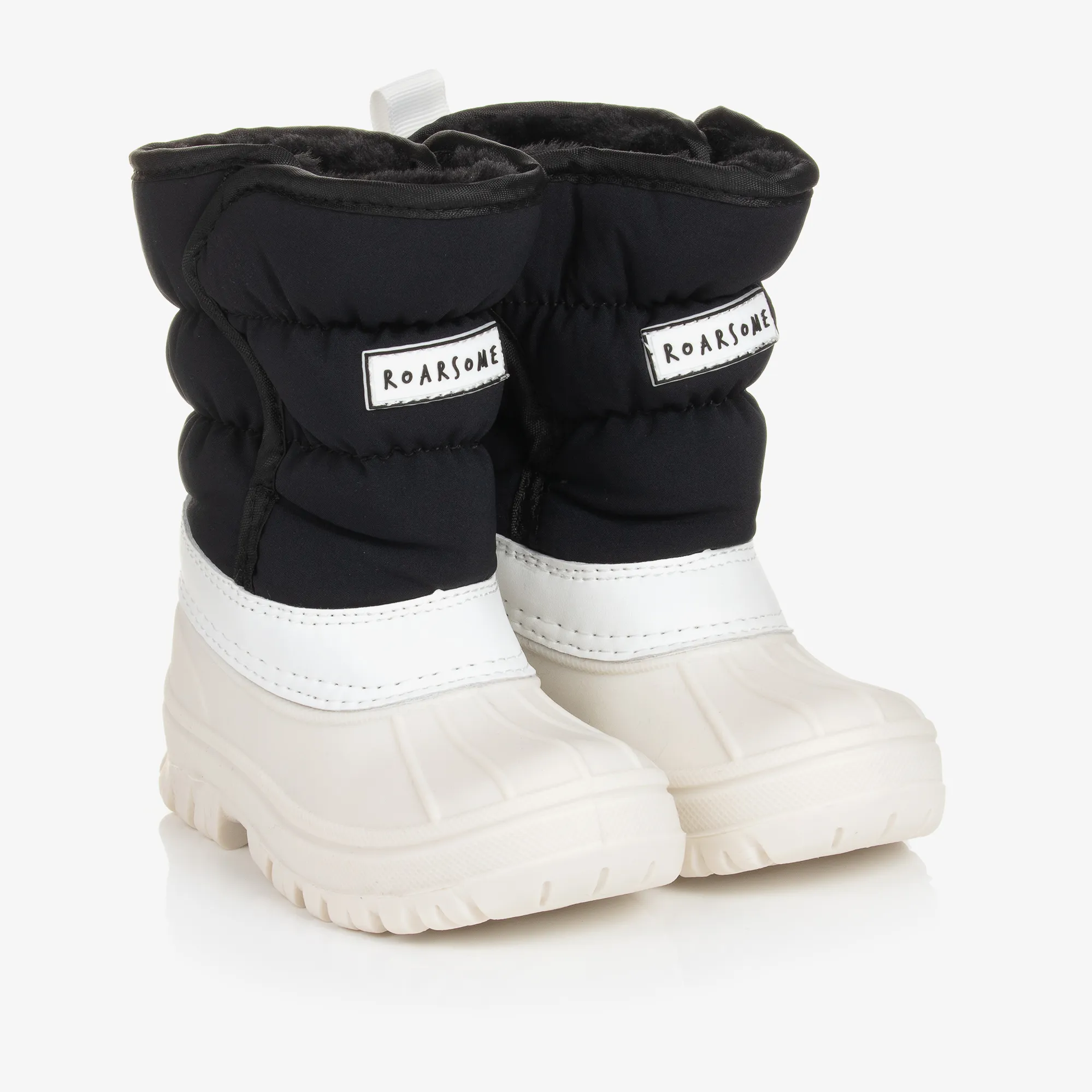 Black & White Waterproof Snow Boots