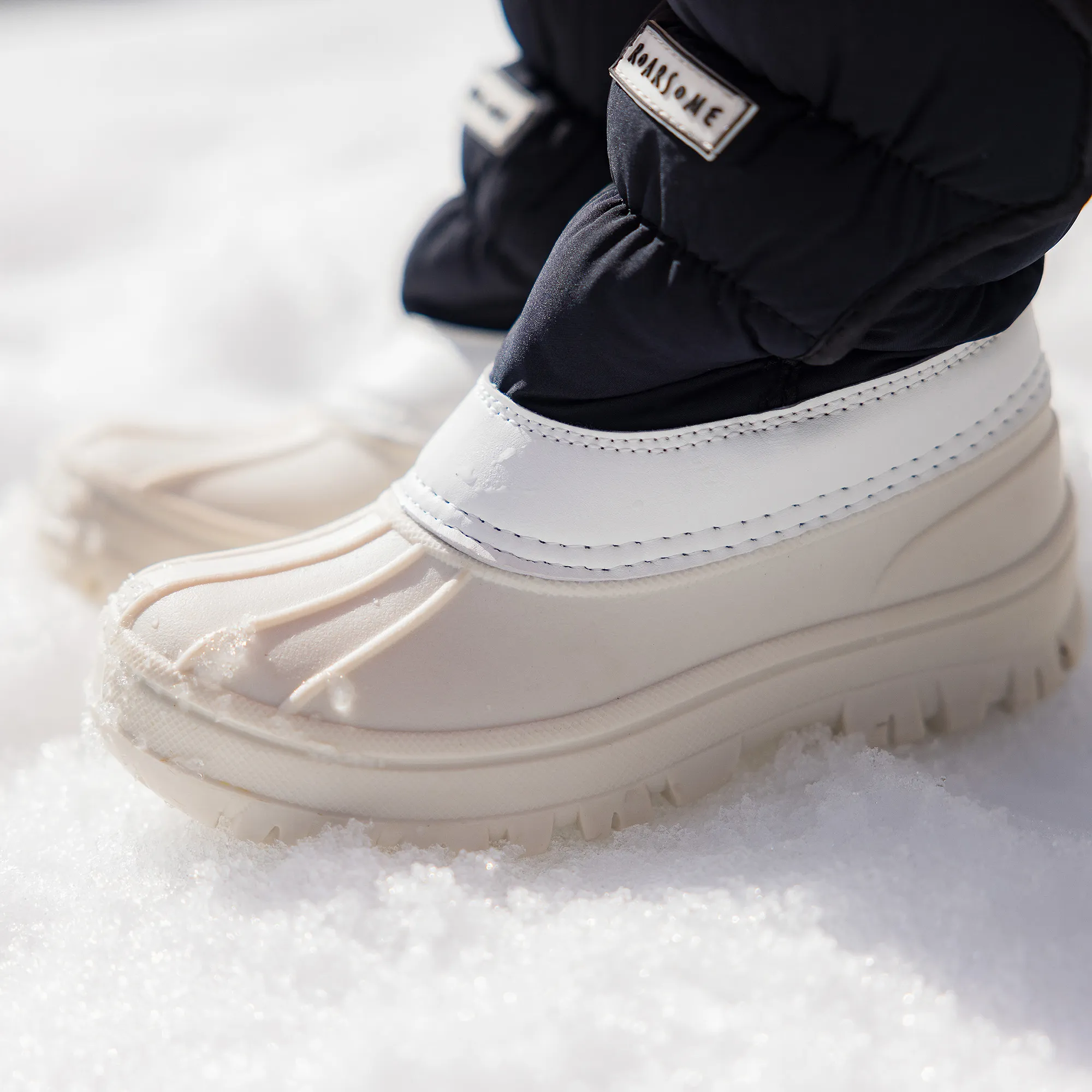 Black & White Waterproof Snow Boots