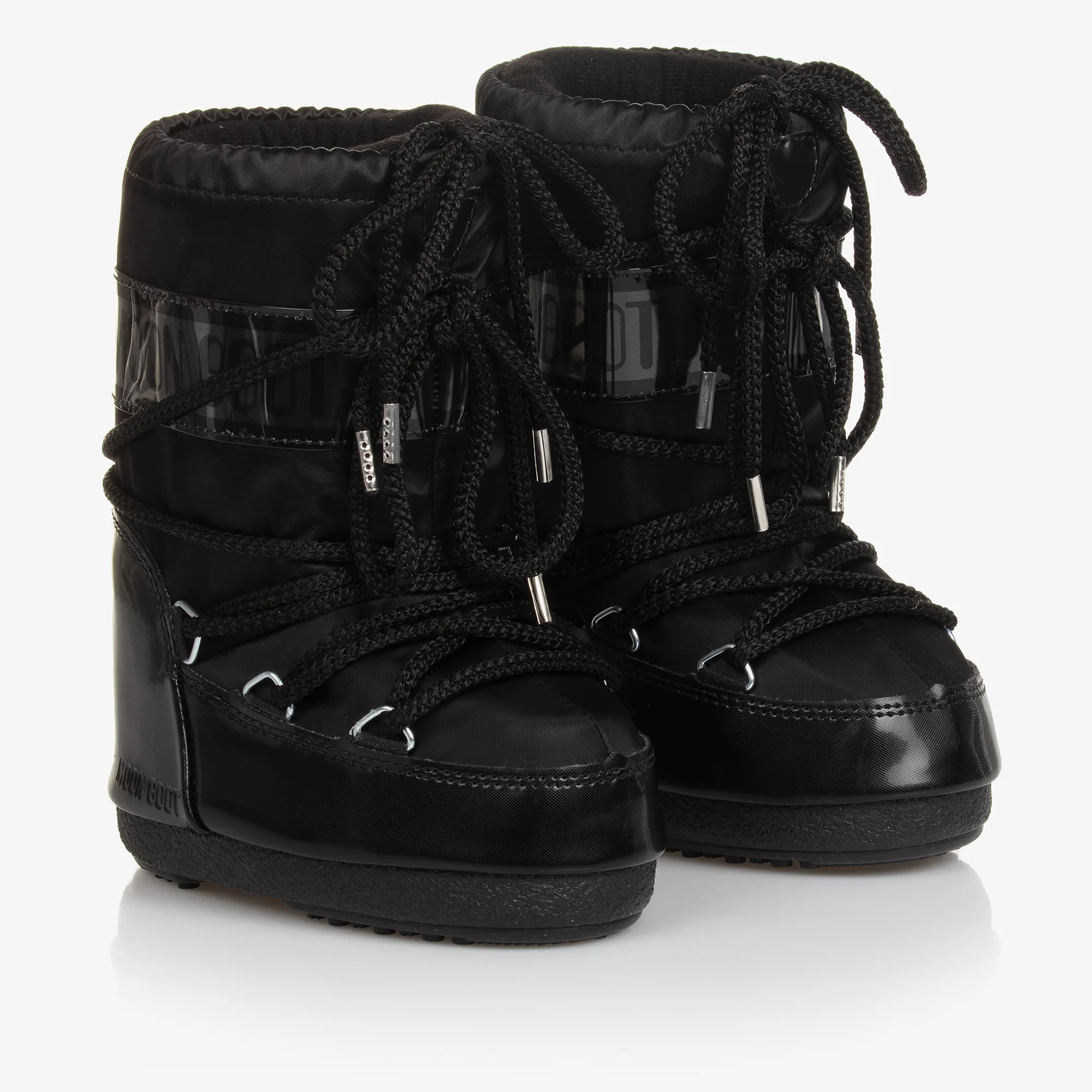 Black Icon Glance Satin Snow Boots