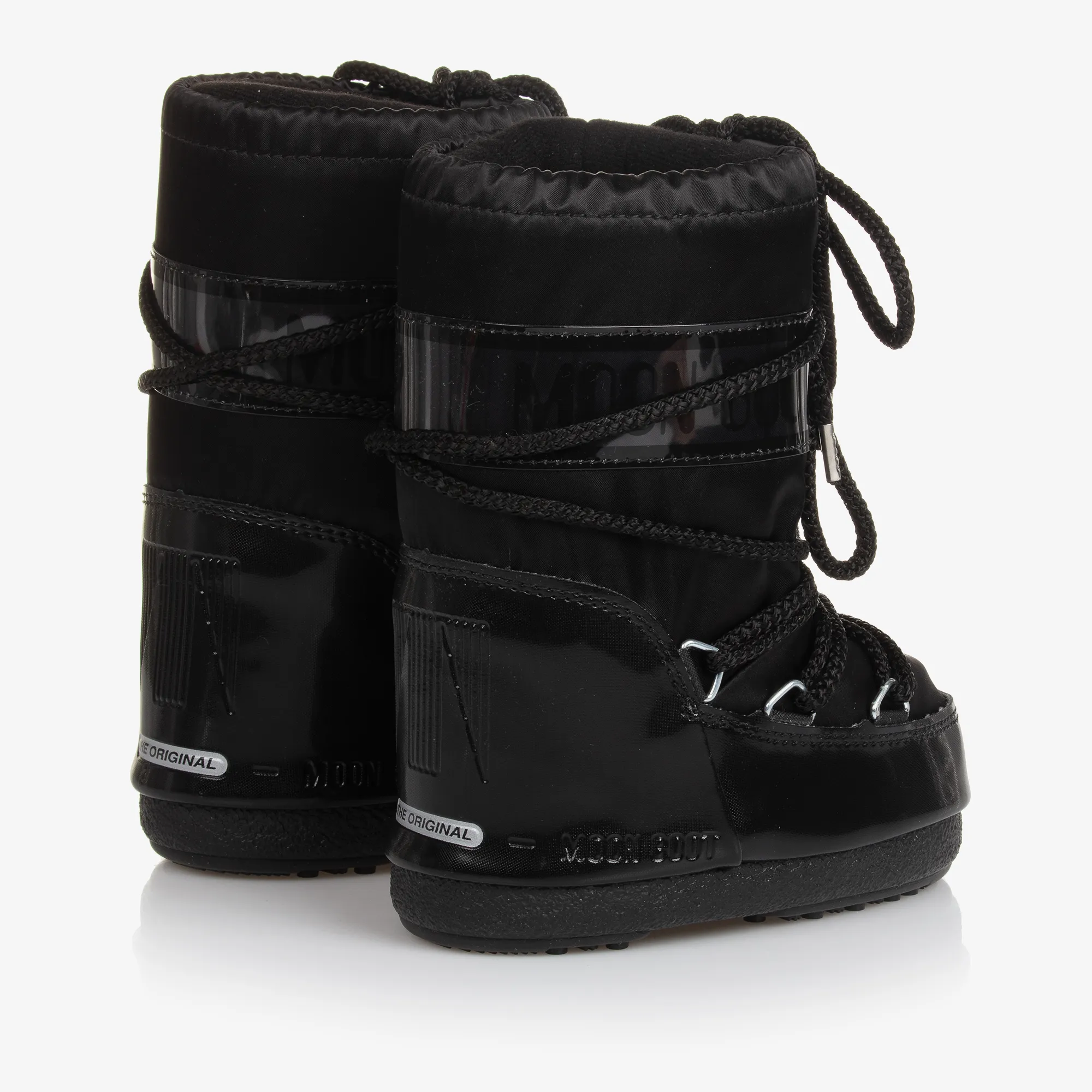 Black Icon Glance Satin Snow Boots