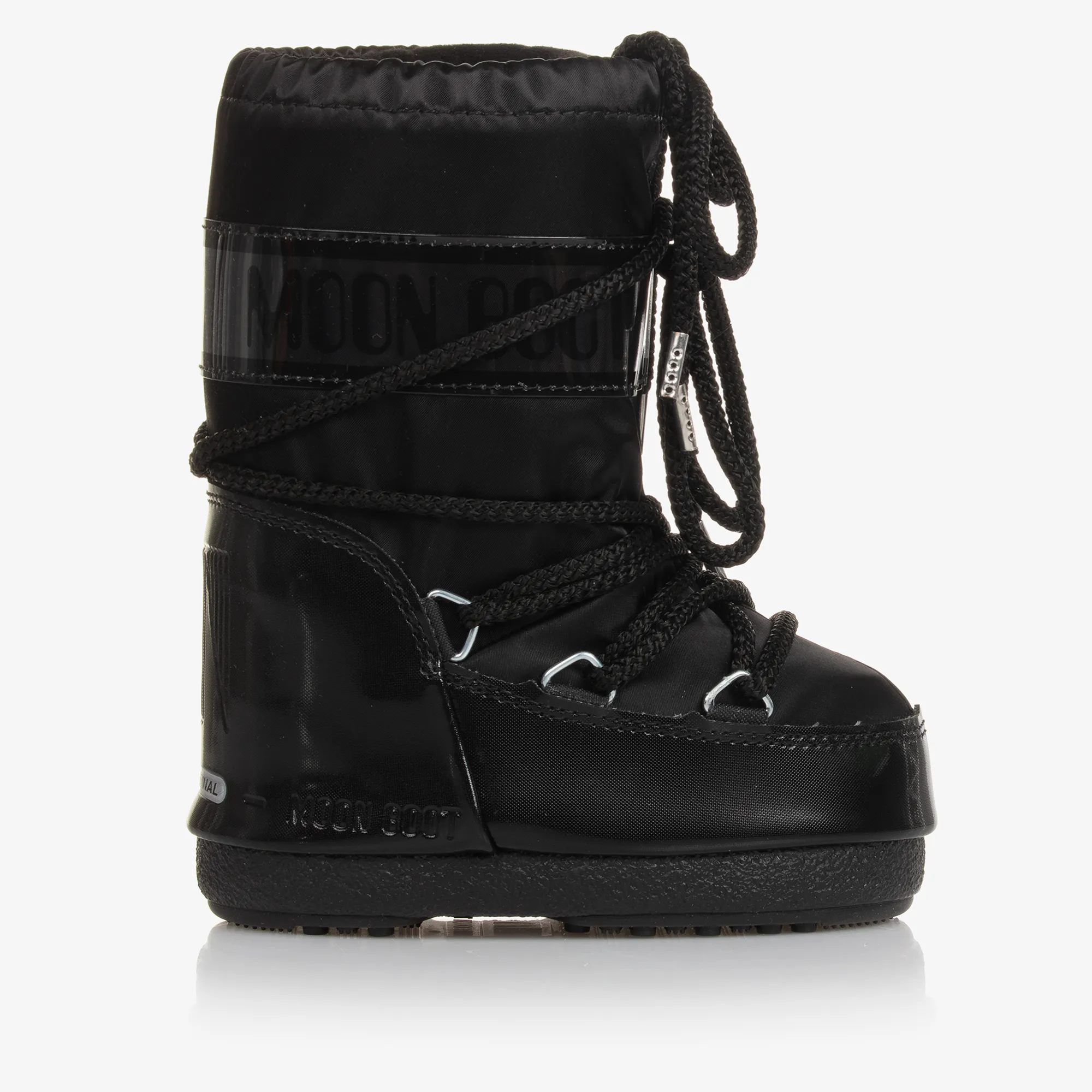 Black Icon Glance Satin Snow Boots