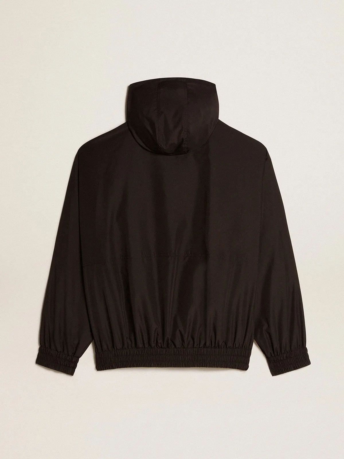 Black windbreaker with hood  