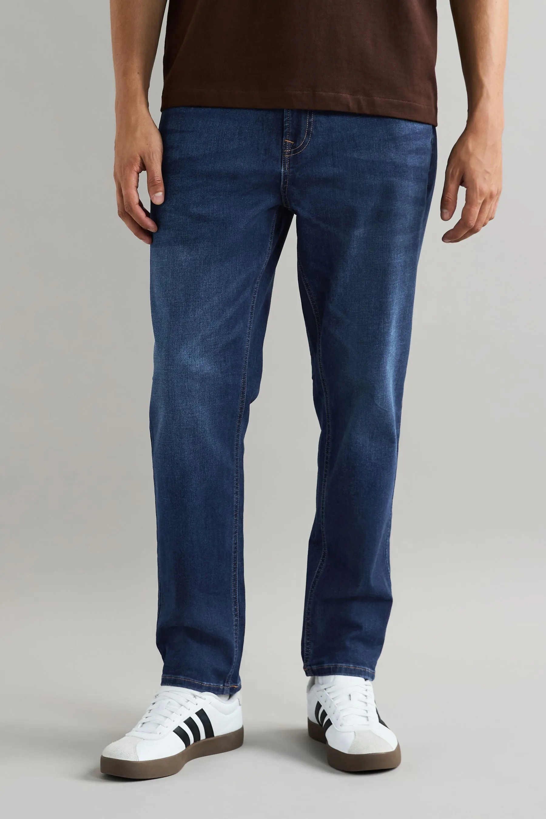 Blue Mid Regular Fit Classic Stretch Jeans