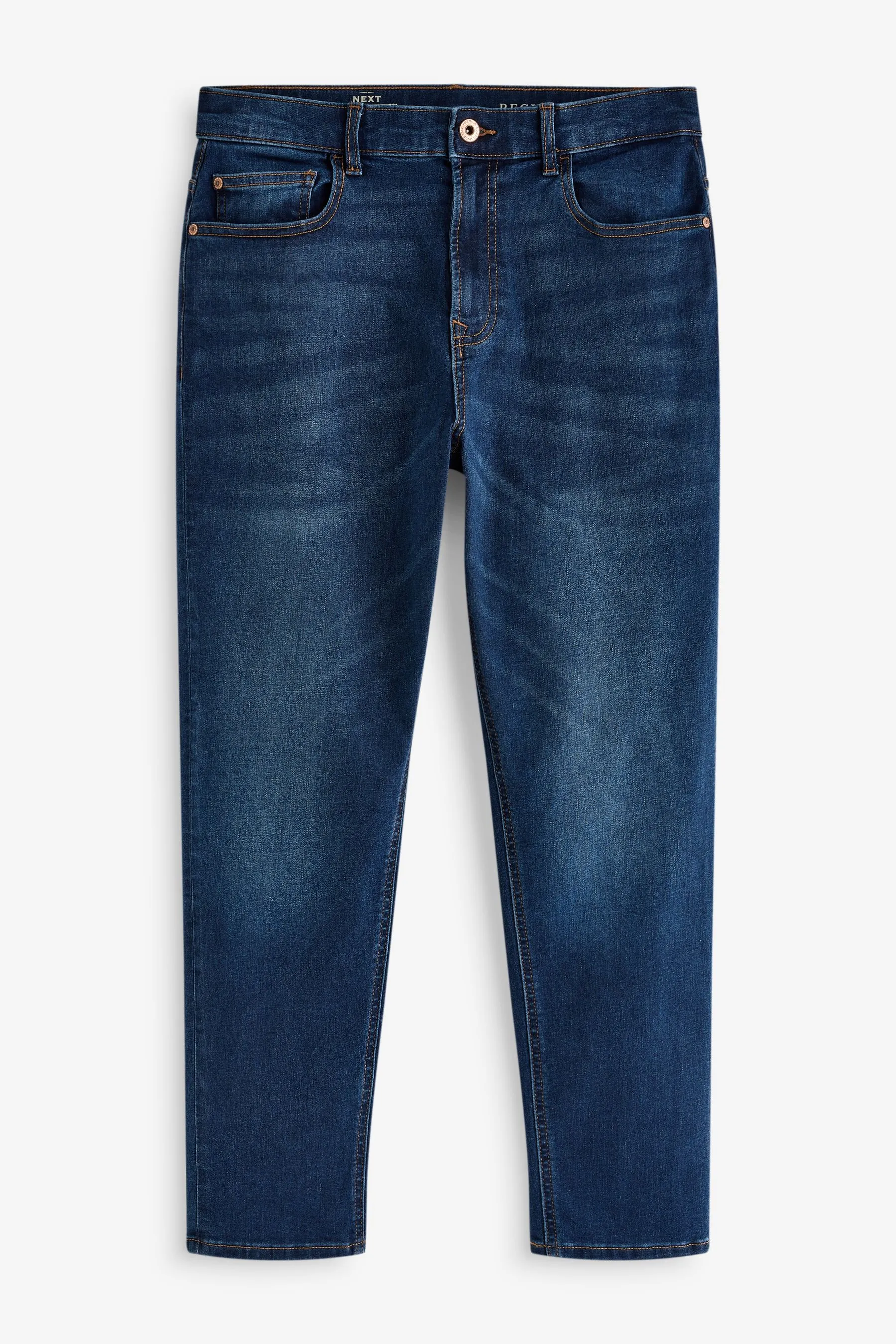 Blue Mid Regular Fit Classic Stretch Jeans