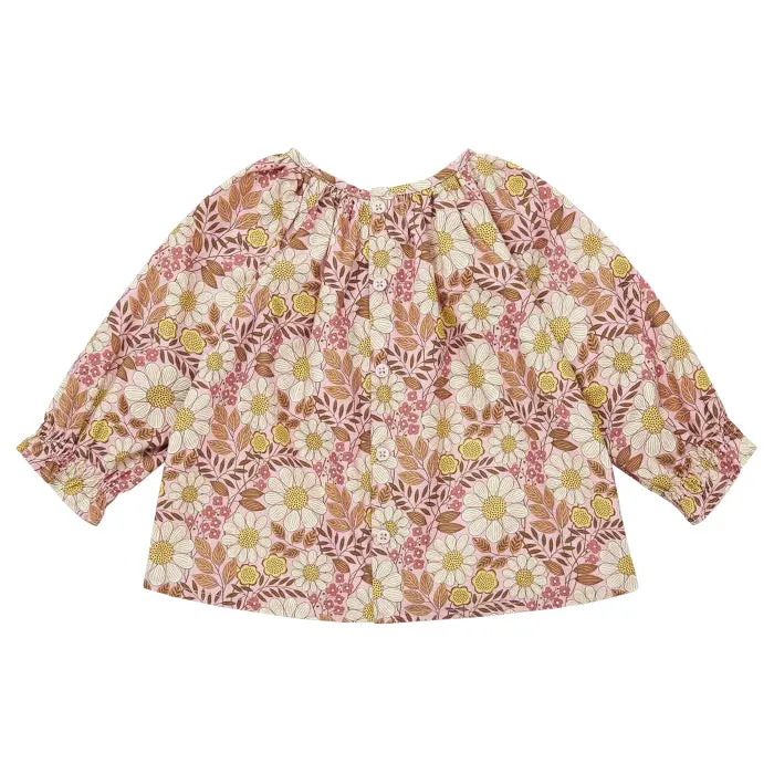 Bonton Baby Flower Blouse Pink Daisy Print