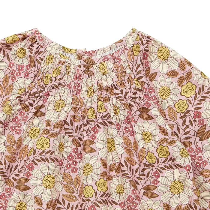 Bonton Baby Flower Blouse Pink Daisy Print