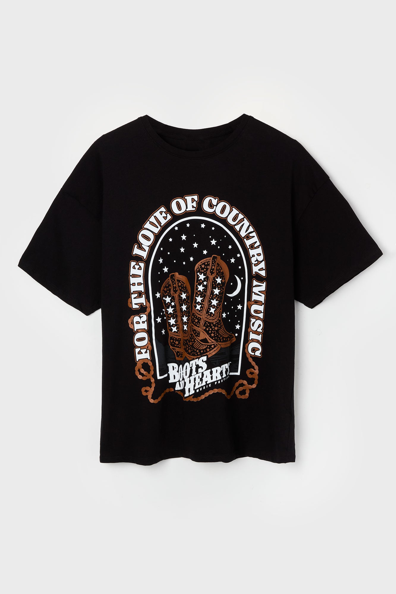 Boots and Hearts Cowboy Boots Graphic Boyfriend T-Shirt