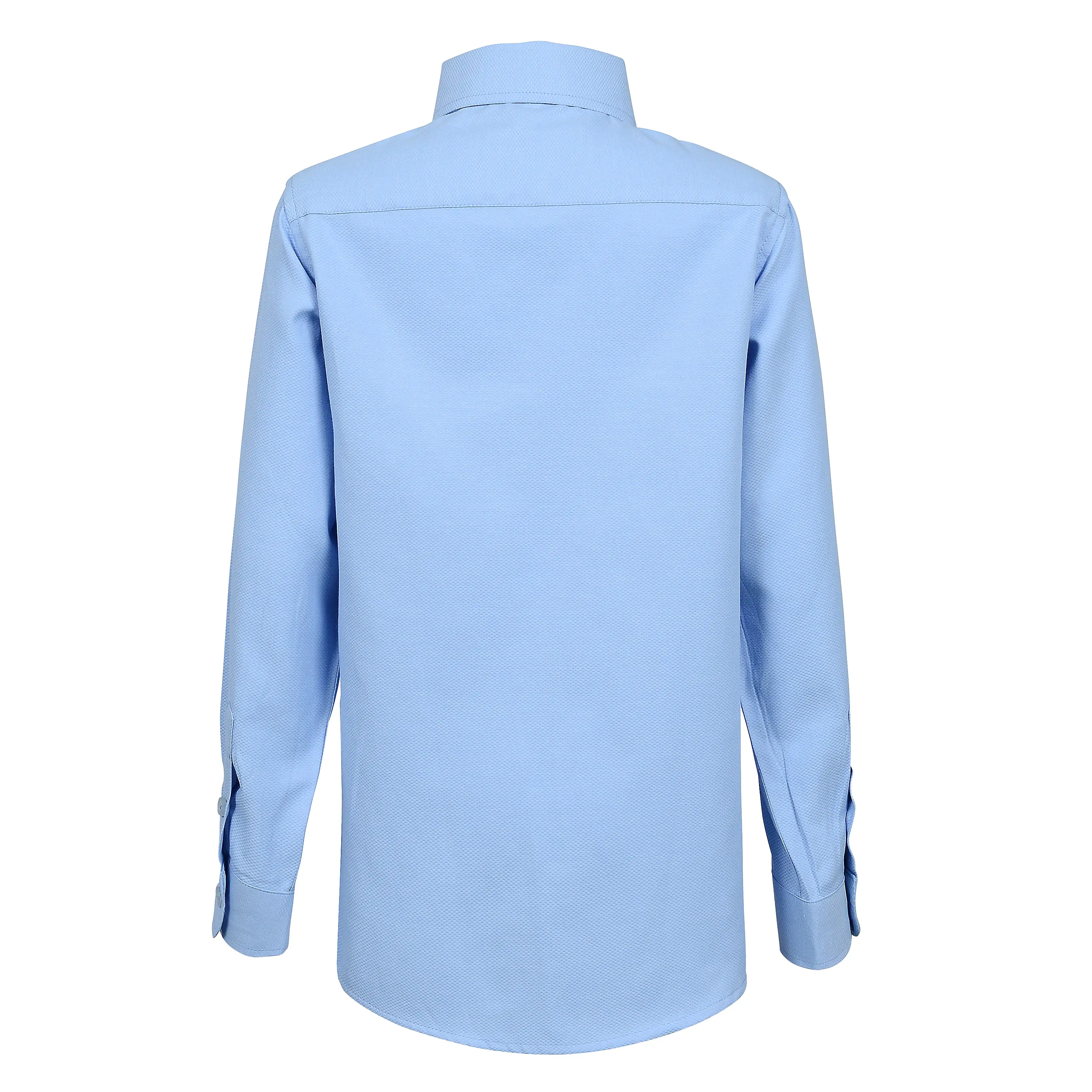 Boys Blue Textured Dress Shirt