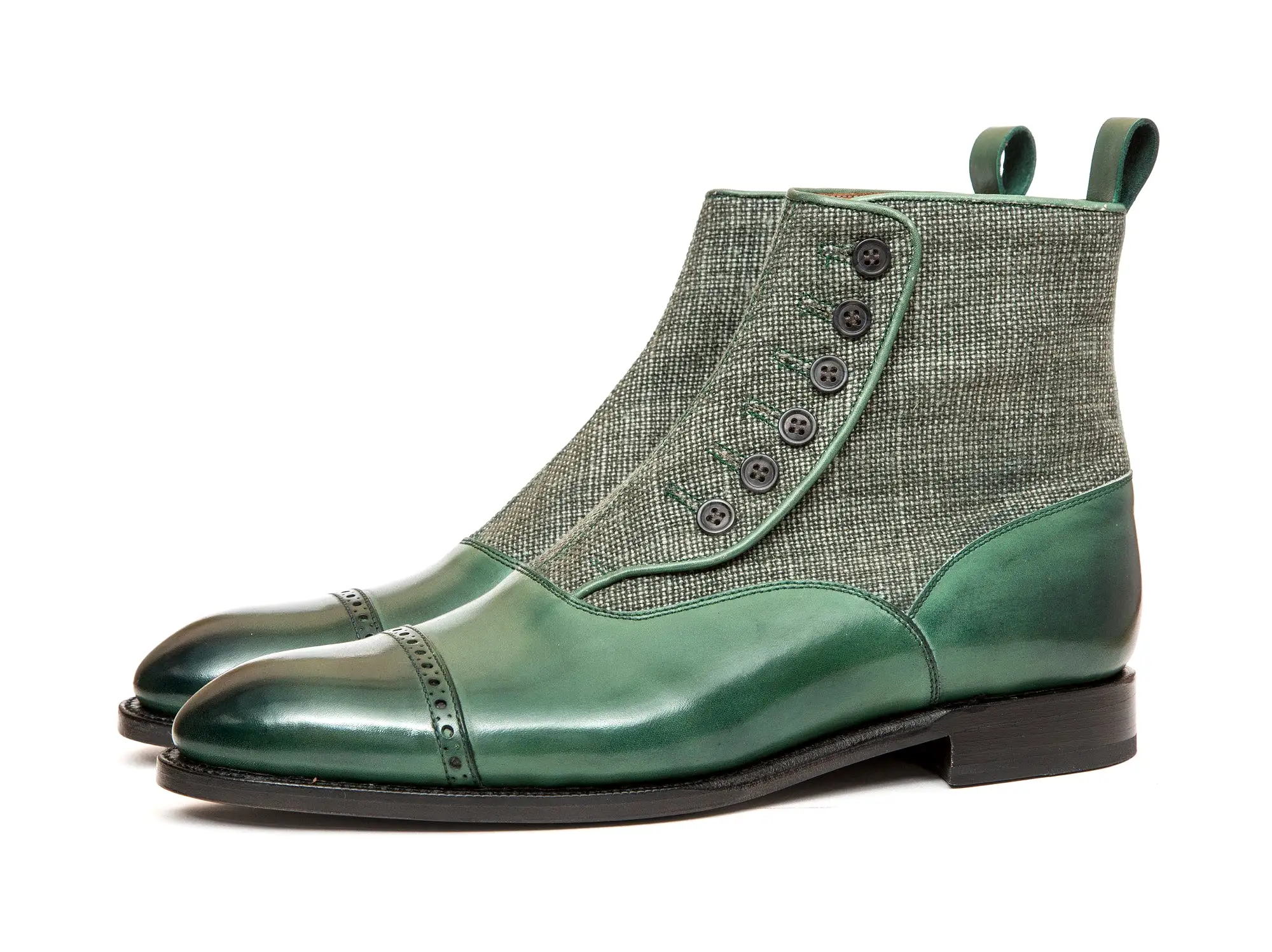 Carkeek - MTO - Forest Green Calf / Military Canvas - NGT Last - Single Leather Sole