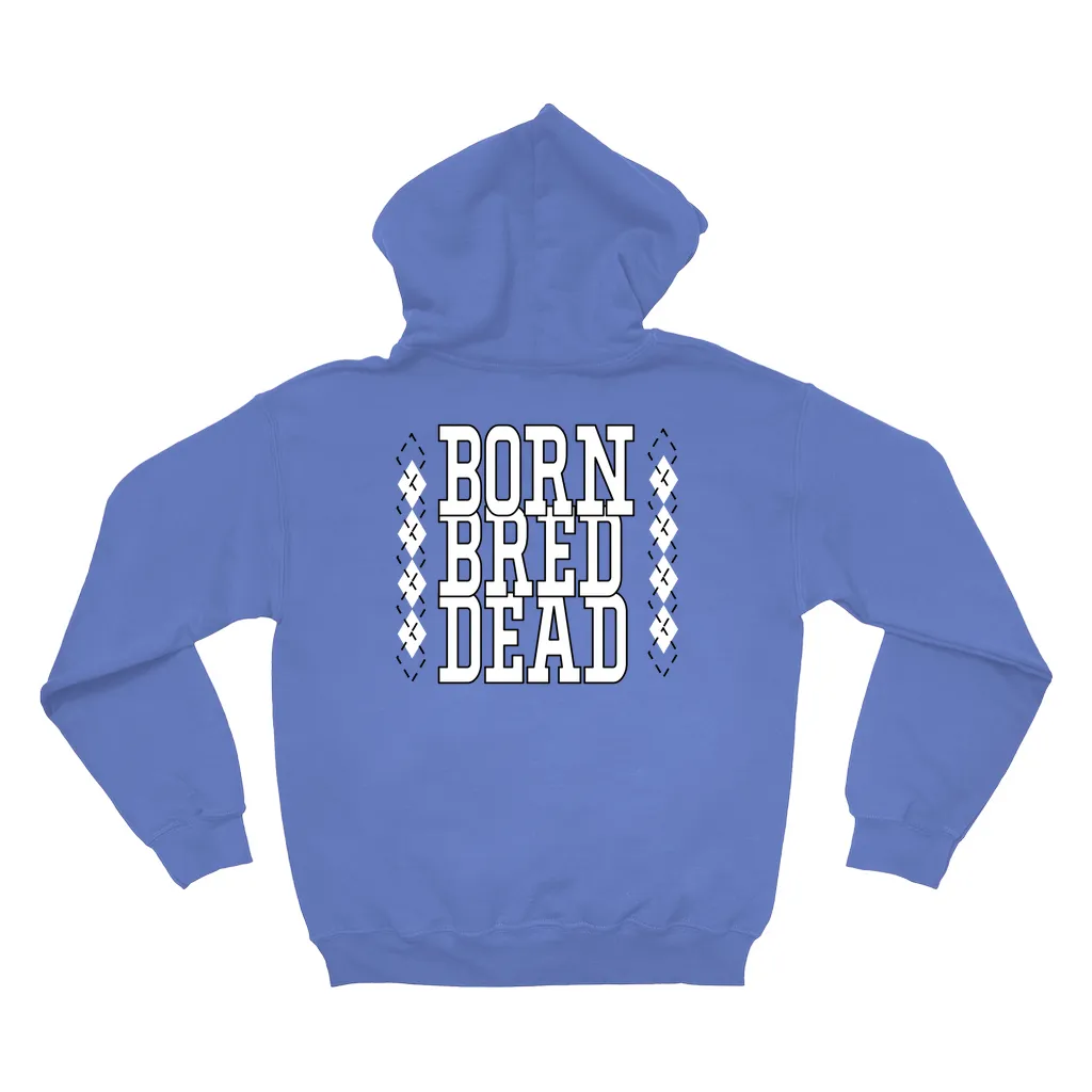 Carolina Blue and Argyle Born Bred Dead Adult Hoodie