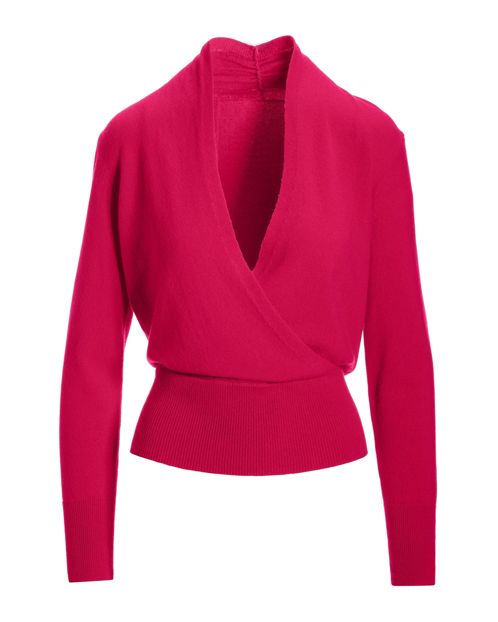 Cashmere Surplice Blouson Bright Pink