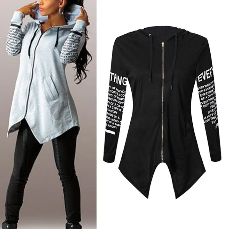 Casual Lady Swear Long Sleeve Hoodie Sweatshirt Hooded Coat Jacket Pullover SM6