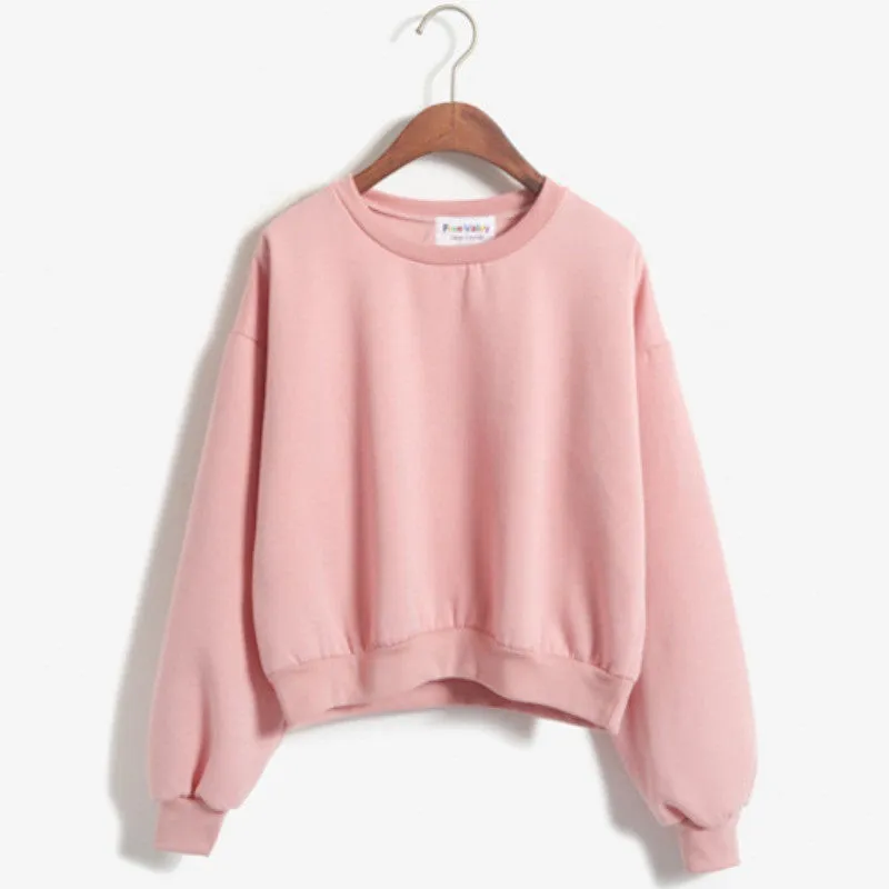 Chic Newest Women Girls Cute Long Sleeve Sweatshirt Crew Neck S Blouse TopsSM6