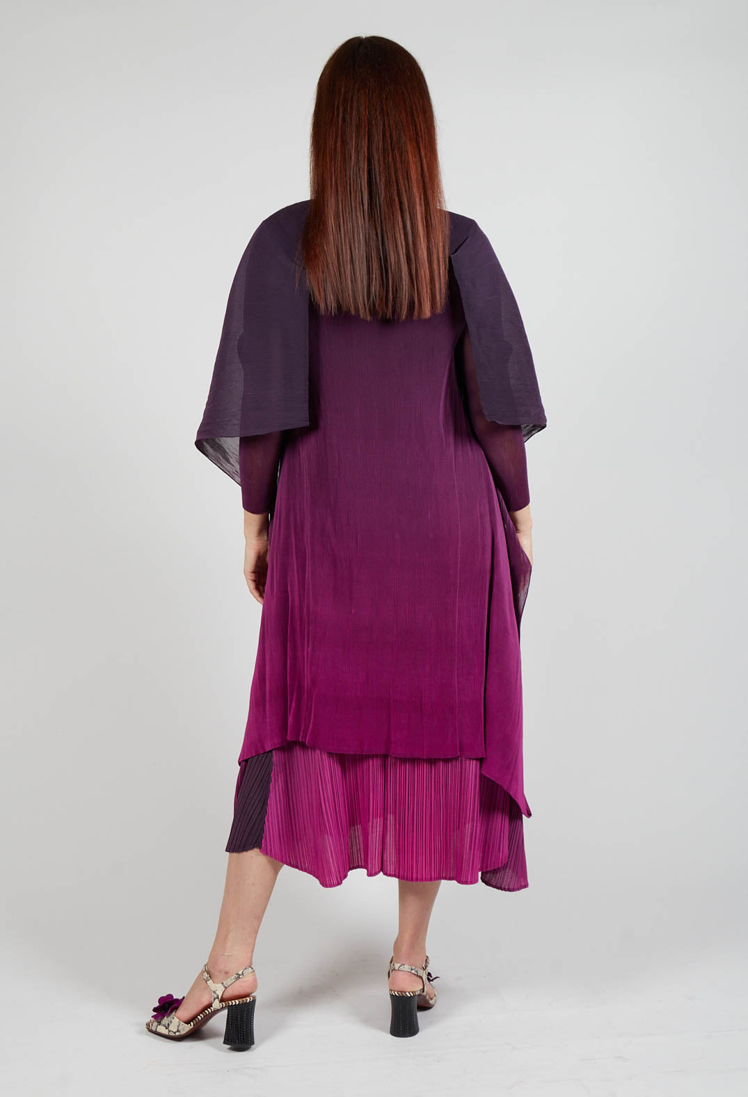 Collare Coat in Mulberry Ombre