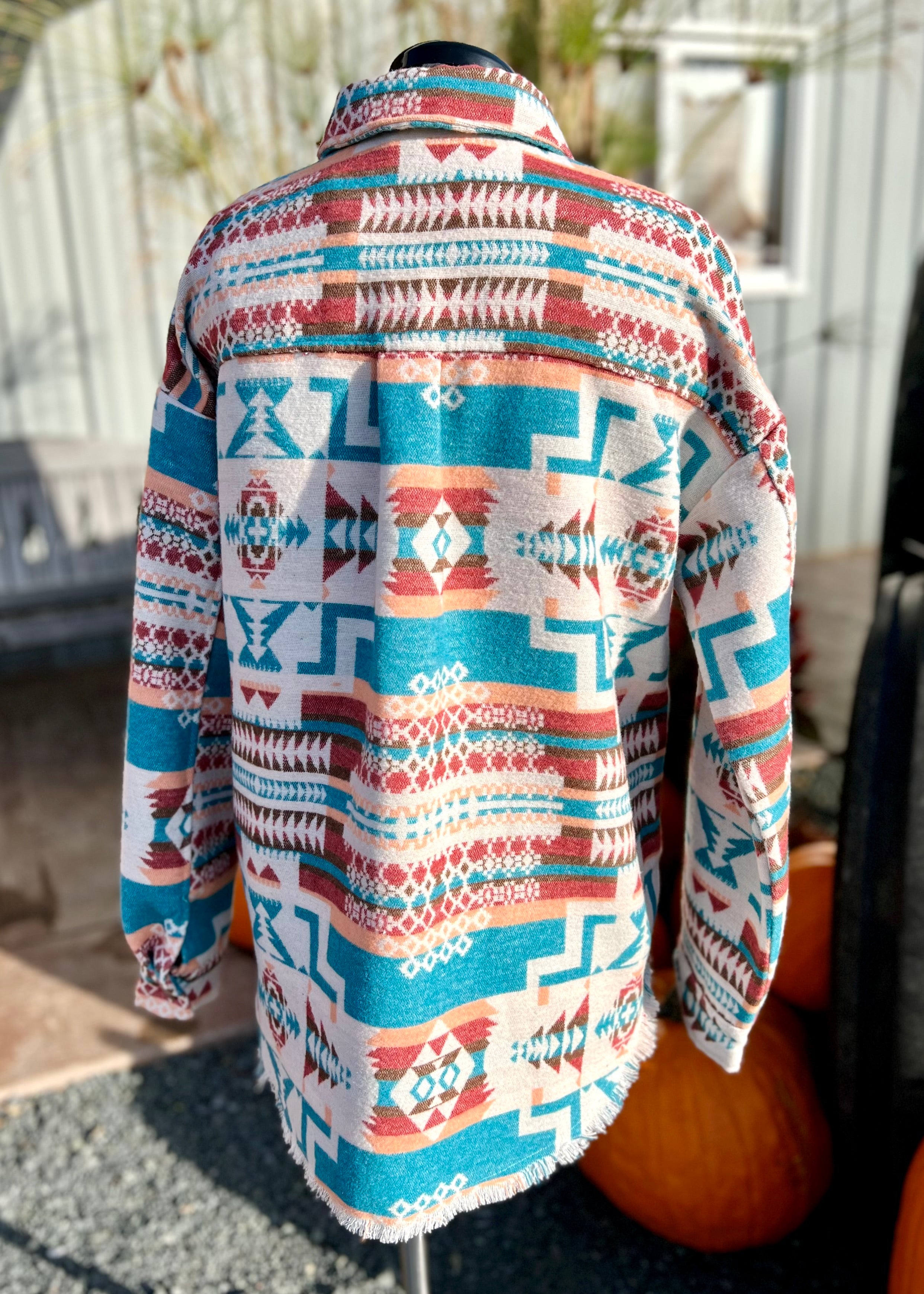 Colorful Southwestern Shacket Jacket