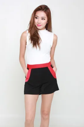 Contrast Shorts In Black & Red