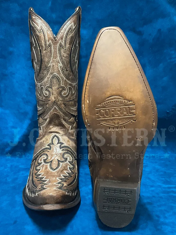 Corral C4075 Mens Inlay Embroidery Triad Western Boots Brown