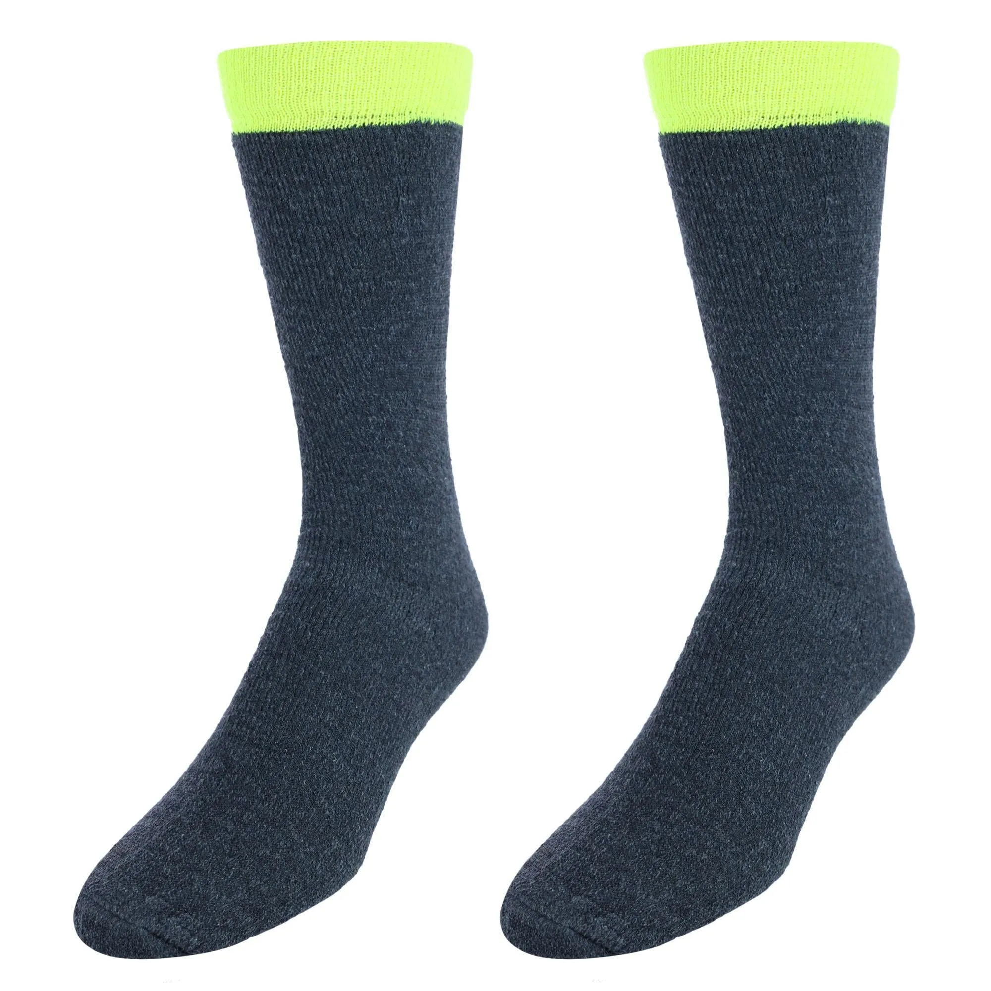 CTM Men's Hi-Vis Work Boot Socks (2 Pack)