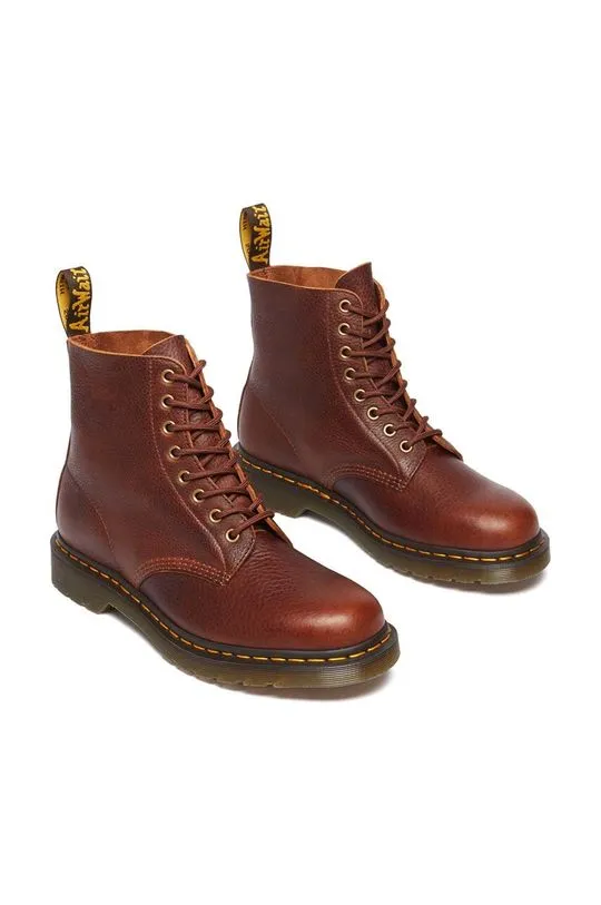 Dr. Martens leather biker boots 1460 Pascal women's brown color DM31976253