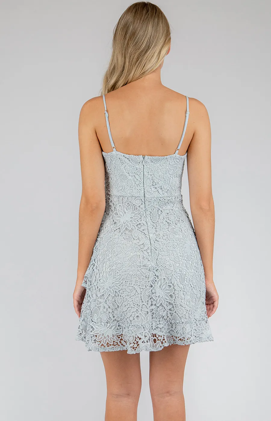 Embroidery Lace dress with Ruffle Detail (SDR425A)