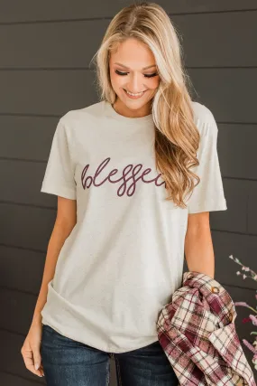 Feeling Blessed Graphic Tee- Oatmeal