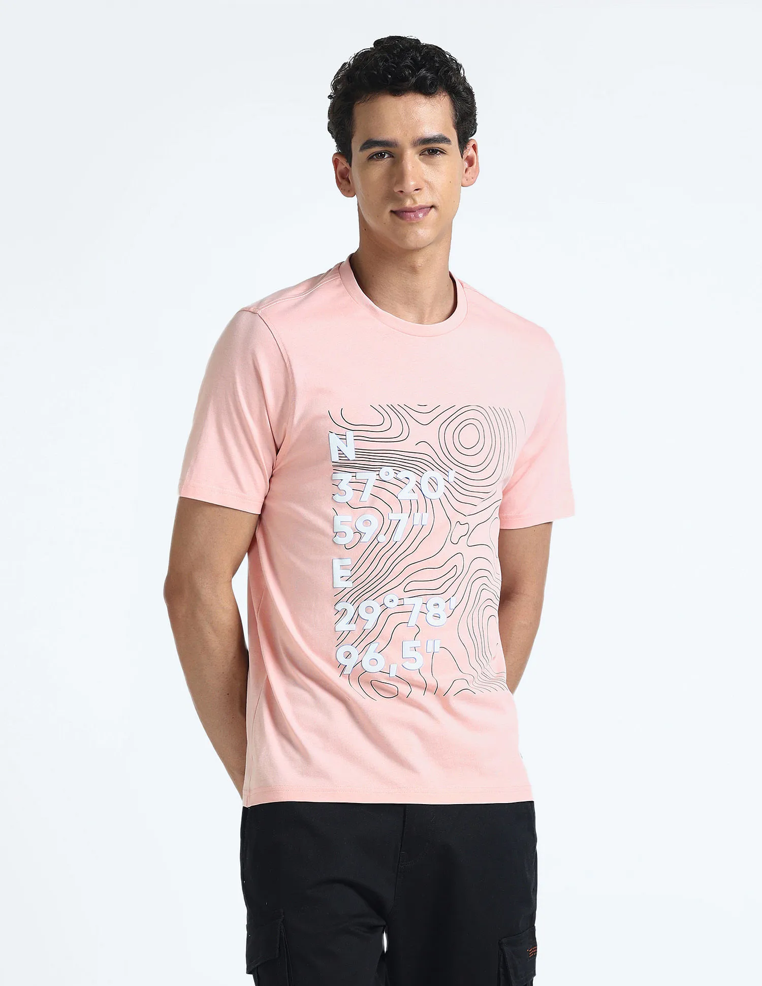 Flying Machine Pure Cotton Graphic T-Shirt