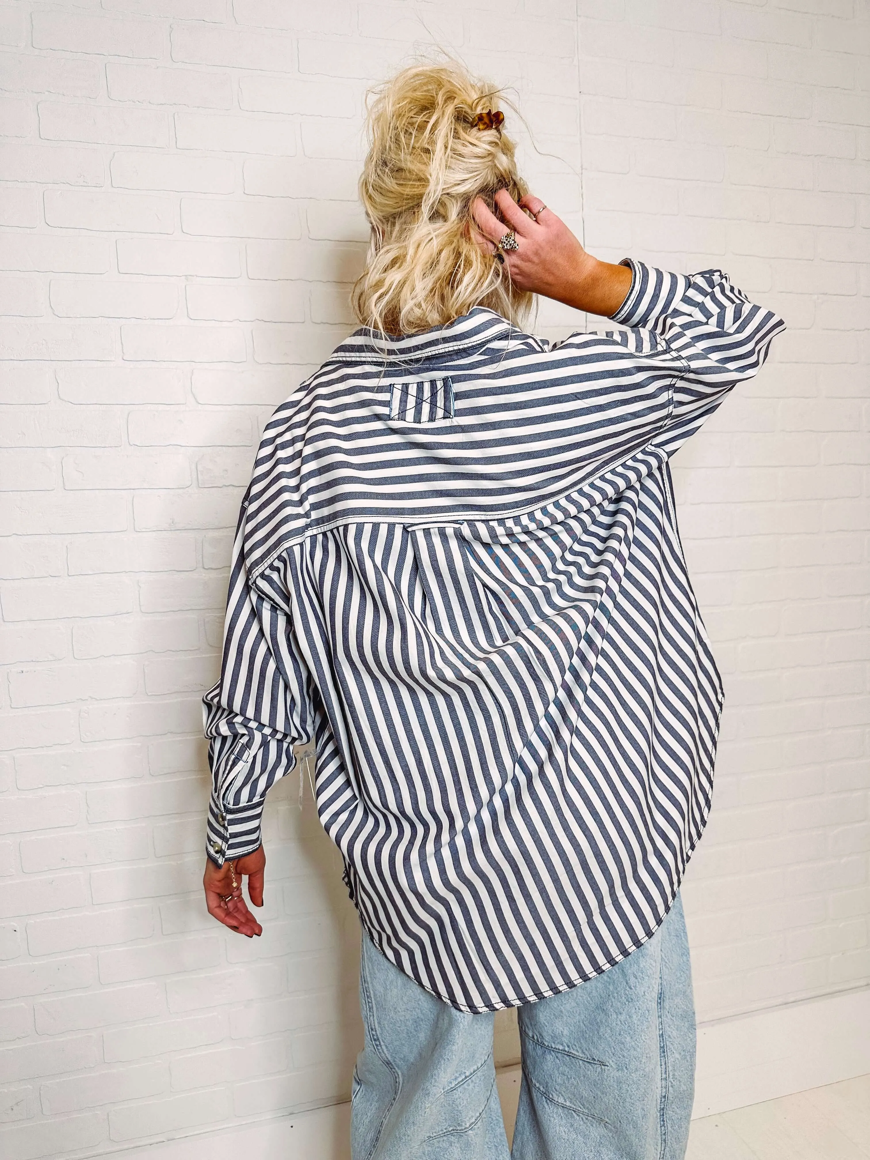 Free People Freddie Striped Shirt