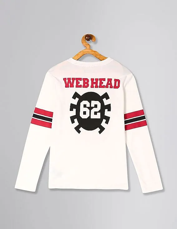 GAP Boys White Long Sleeve Spiderman Graphic T-Shirt