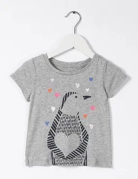 GAP Girls Grey Short Sleeve Graphic Tee