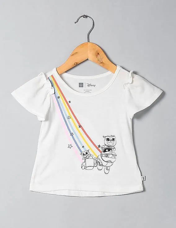 GAP Girls White Disney Pugs Graphic T-Shirt