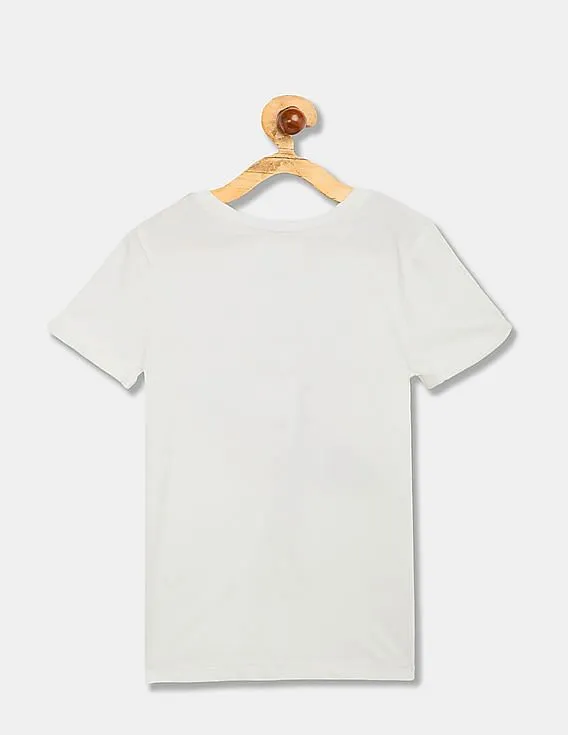 GAP Girls White Embellished Graphic Tee