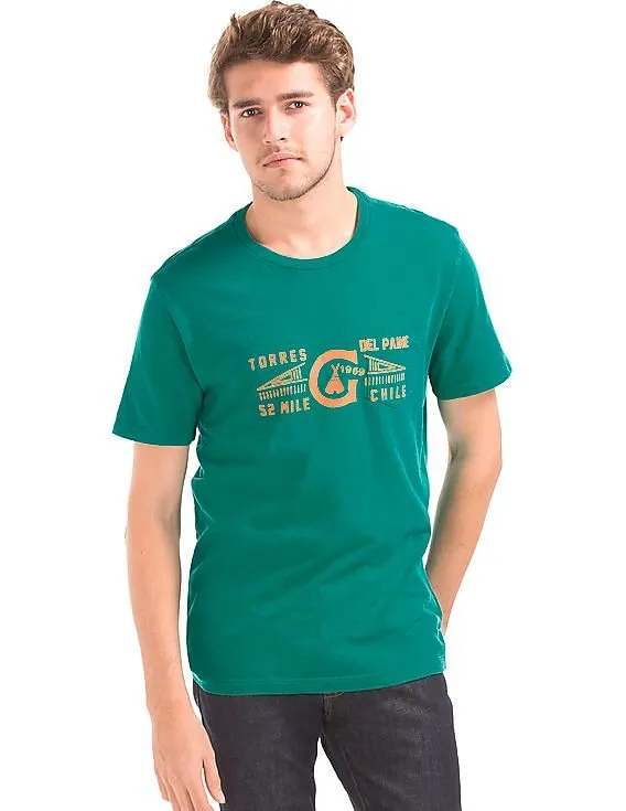 GAP Men Green Destination Graphic Tee