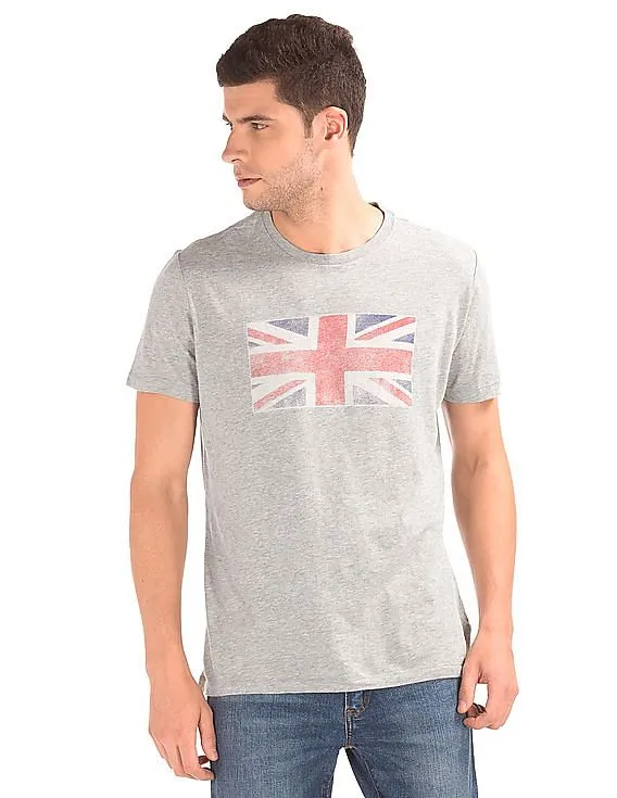 GAP Men Grey Faded Union Jack Graphic Tee