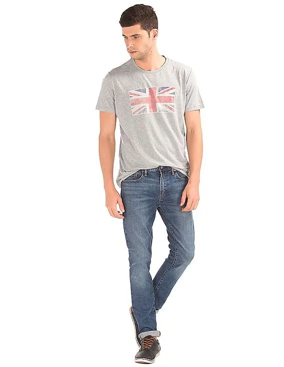 GAP Men Grey Faded Union Jack Graphic Tee