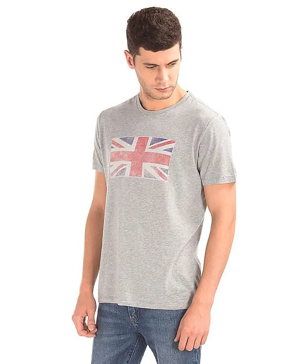 GAP Men Grey Faded Union Jack Graphic Tee