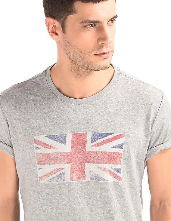 GAP Men Grey Faded Union Jack Graphic Tee